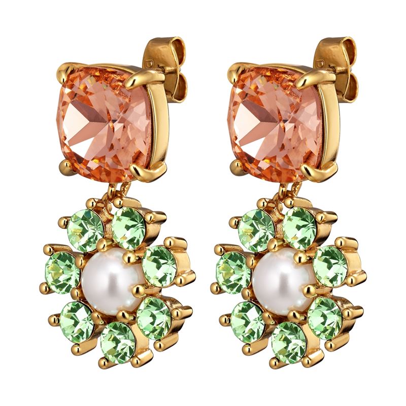 poppy light green peach white pearl 